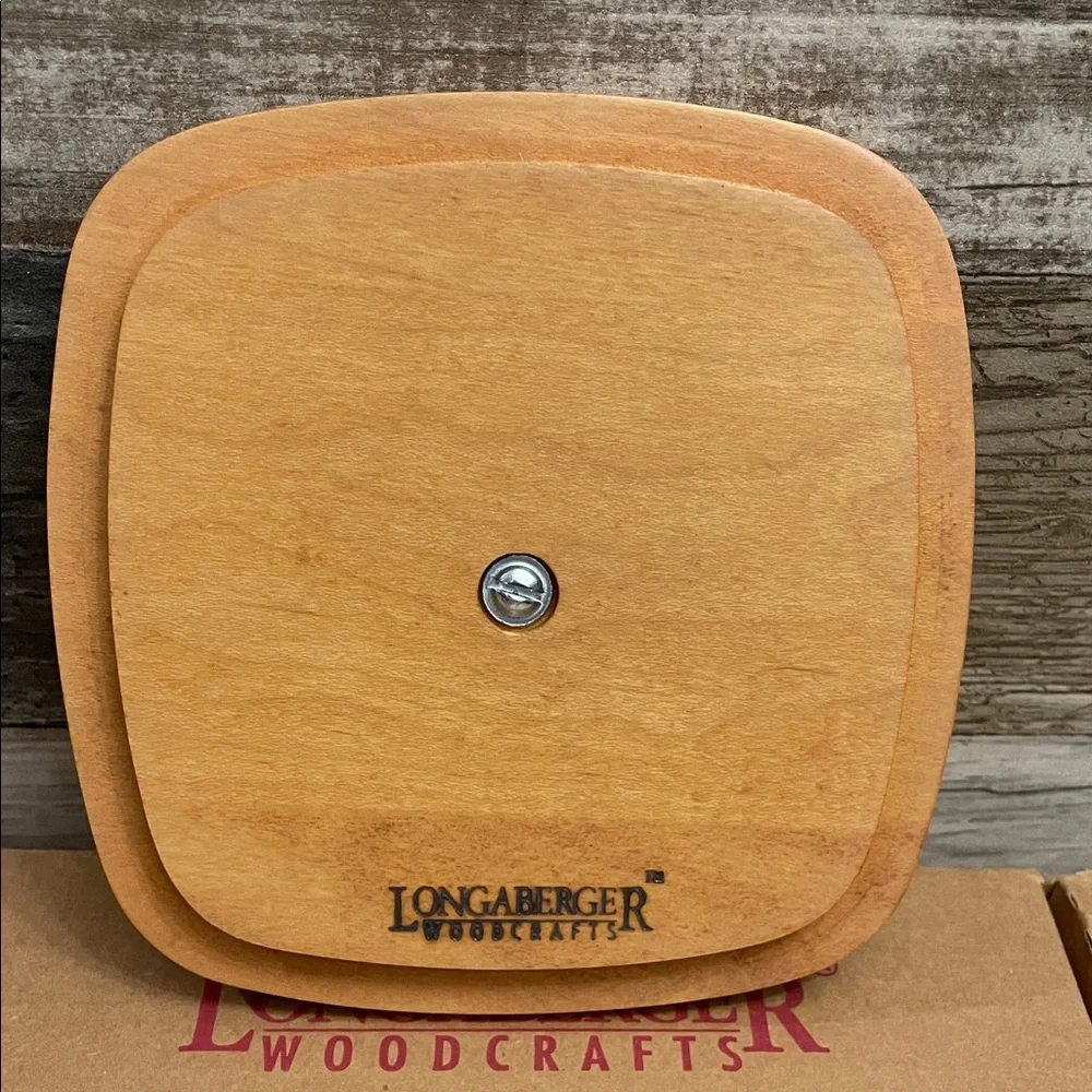 VINTAGE‎ NEW Longaberger Small Spoon Natural Wood Lid with Knob #51063